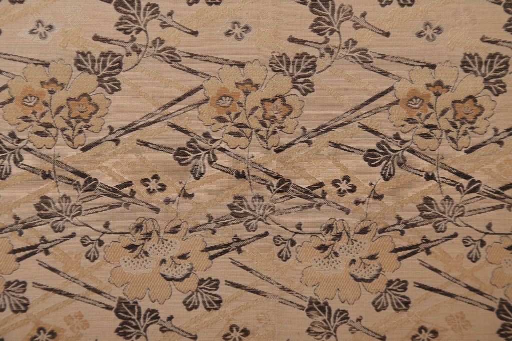 和製アンティーク　高級品!緞子張り引き戸4枚セット