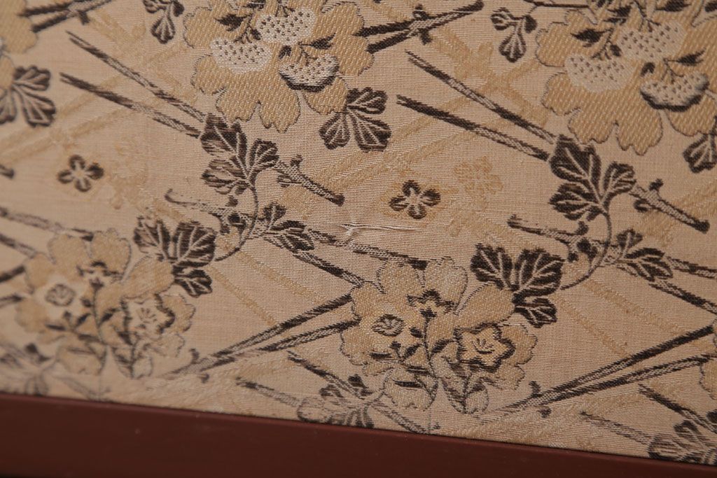 和製アンティーク　高級品!緞子張り引き戸4枚セット