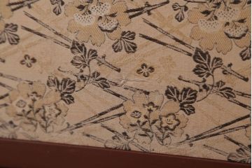 和製アンティーク　高級品!緞子張り引き戸4枚セット