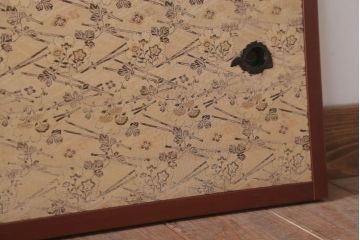 和製アンティーク　高級品!緞子張り引き戸4枚セット