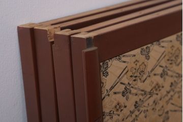 和製アンティーク　高級品!緞子張り引き戸4枚セット