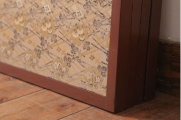 和製アンティーク　高級品!緞子張り引き戸4枚セット