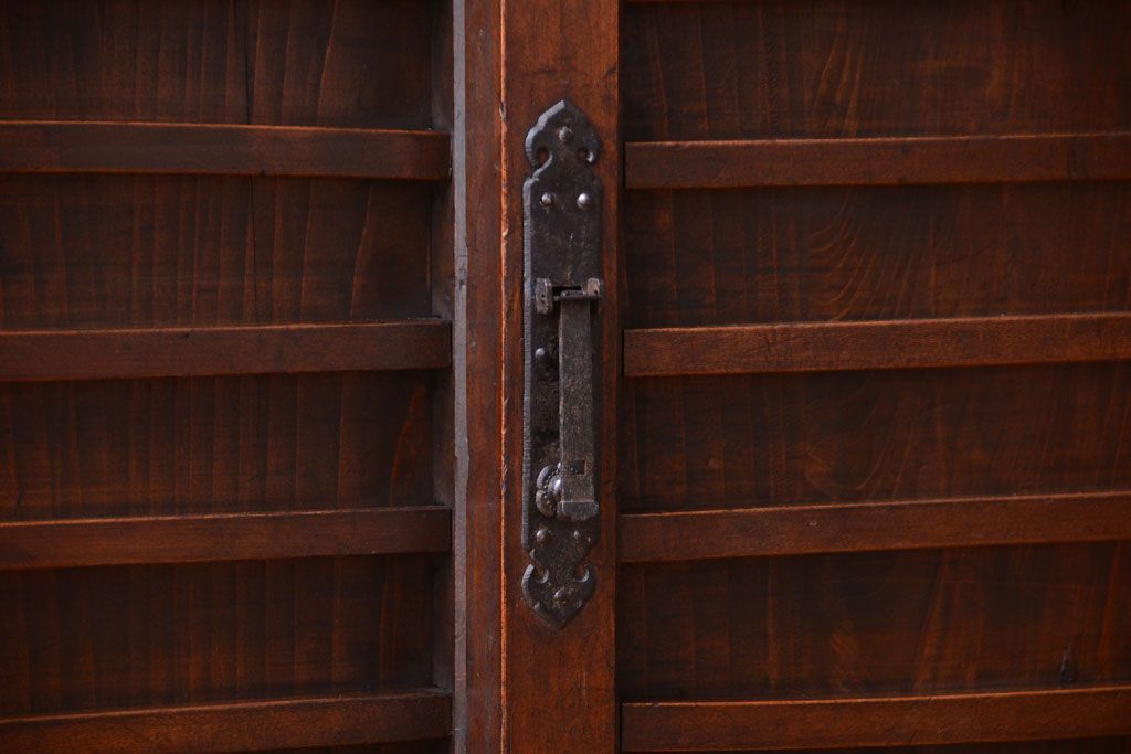 【S様ご成約分】古民具・骨董　明治〜大正期　二段重ねアンティーク関西帳場箪笥