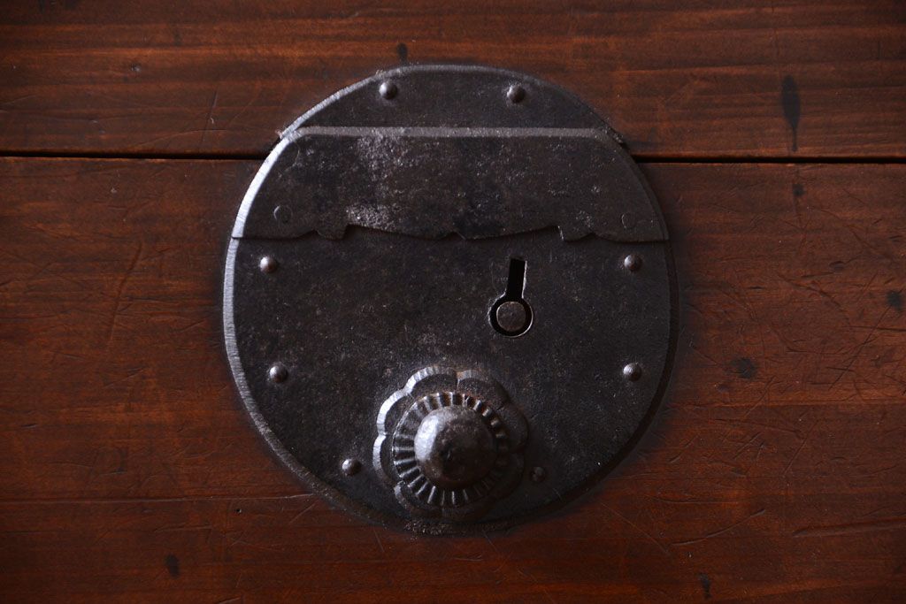 【S様ご成約分】古民具・骨董　明治〜大正期　二段重ねアンティーク関西帳場箪笥