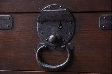 【S様ご成約分】古民具・骨董　明治〜大正期　二段重ねアンティーク関西帳場箪笥