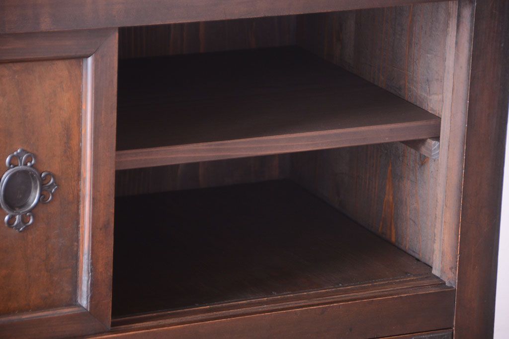 【S様ご成約分】古民具・骨董　明治〜大正期　二段重ねアンティーク関西帳場箪笥