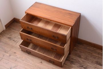 アンティーク家具　和製アンティーク　シンプルな木製チェスト(衣装箪笥)