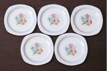 イギリスビンテージ　MIDWINTER(ミッドウィンター)　PETULA(ペトゥラ)シリーズ　プレート5枚セット(洋食器)