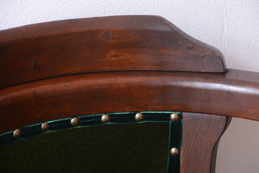 アンティーク家具　和製アンティーク　古いナラ材のシックな回転椅子