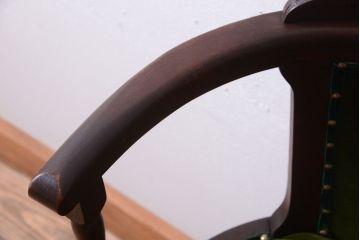 アンティーク家具　和製アンティーク　古いナラ材のシックな回転椅子