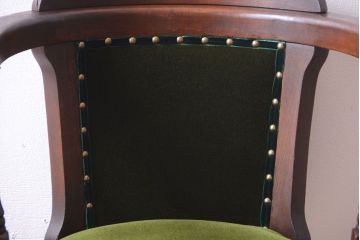 アンティーク家具　和製アンティーク　古いナラ材のシックな回転椅子