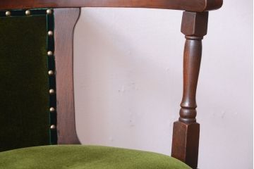 アンティーク家具　和製アンティーク　古いナラ材のシックな回転椅子