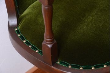 アンティーク家具　和製アンティーク　古いナラ材のシックな回転椅子