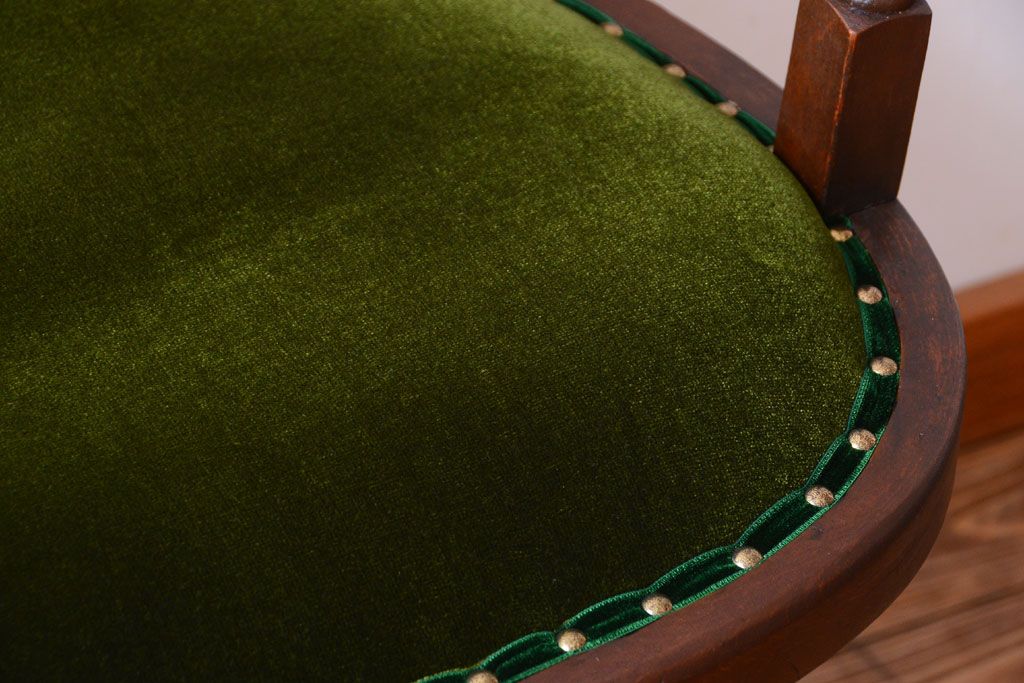 アンティーク家具　和製アンティーク　古いナラ材のシックな回転椅子