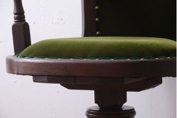 アンティーク家具　和製アンティーク　古いナラ材のシックな回転椅子