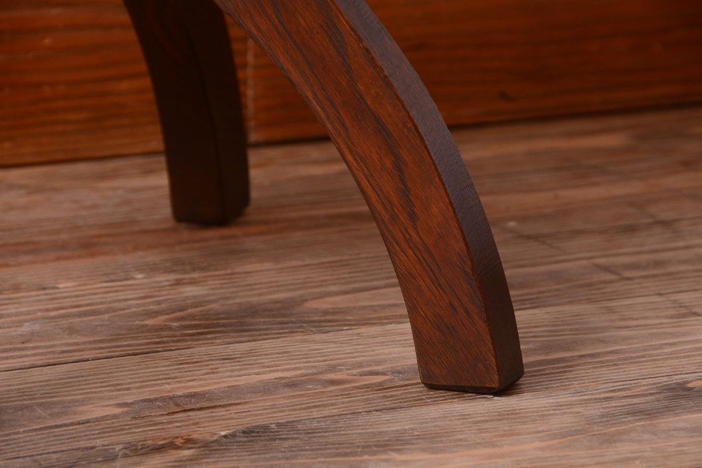 アンティーク家具　和製アンティーク　古いナラ材のシックな回転椅子