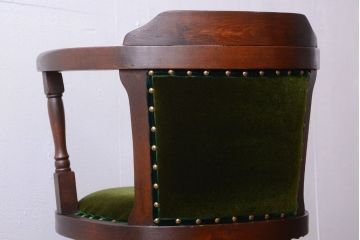 アンティーク家具　和製アンティーク　古いナラ材のシックな回転椅子