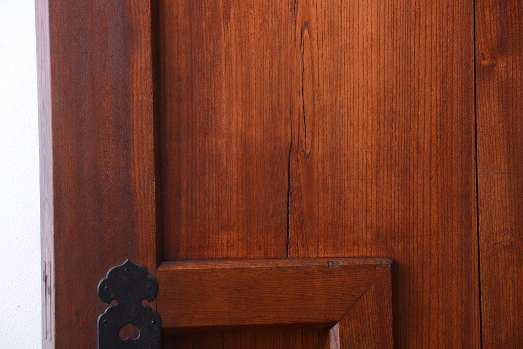 古民具・骨董　明治〜大正期　総欅材!アンティーク蔵戸(玄関戸)