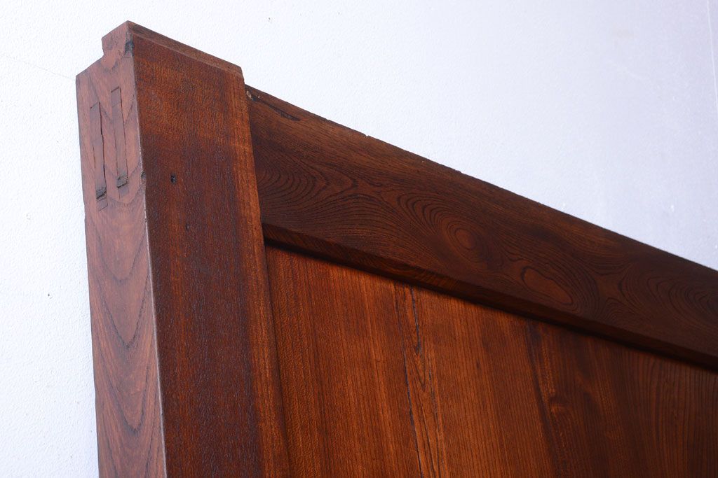 古民具・骨董　明治〜大正期　総欅材!アンティーク蔵戸(玄関戸)