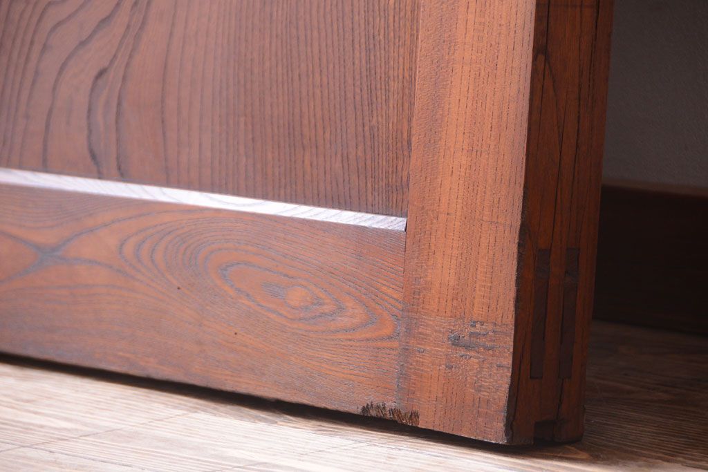 古民具・骨董　明治〜大正期　総欅材!アンティーク蔵戸(玄関戸)