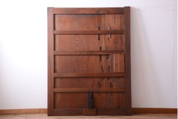 古民具・骨董　明治〜大正期　総欅材!アンティーク蔵戸(玄関戸)