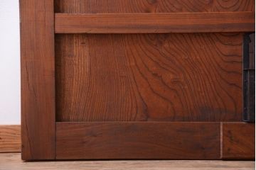 古民具・骨董　明治〜大正期　総欅材!アンティーク蔵戸(玄関戸)