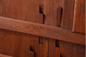 古民具・骨董　明治〜大正期　総欅材!アンティーク蔵戸(玄関戸)