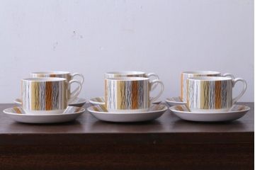 イギリスビンテージ　MIDWINTER(ミッドウィンター)　SIENNA(シエナ)シリーズ　カップ&ソーサー6客セット(洋食器)
