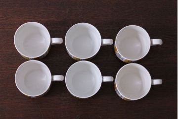 イギリスビンテージ　MIDWINTER(ミッドウィンター)　SIENNA(シエナ)シリーズ　カップ&ソーサー6客セット(洋食器)