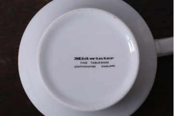 イギリスビンテージ　MIDWINTER(ミッドウィンター)　SIENNA(シエナ)シリーズ　カップ&ソーサー6客セット(洋食器)