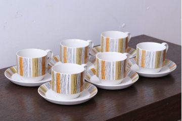 イギリスビンテージ　MIDWINTER(ミッドウィンター)　SIENNA(シエナ)シリーズ　カップ&ソーサー6客セット(洋食器)