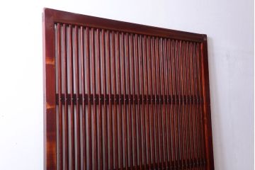 古民具・骨董　明治〜大正期　漆がきれいなガラス入りアンティーク蔵戸(玄関戸)