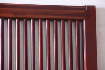 古民具・骨董　明治〜大正期　漆がきれいなガラス入りアンティーク蔵戸(玄関戸)