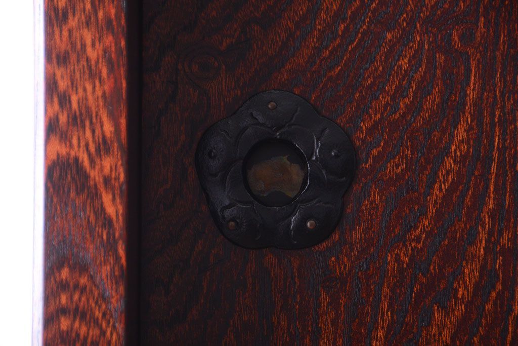 中古 伝統民芸家具 岩谷堂　戸棚付き2段重ね整理箪笥(定価約75万円)