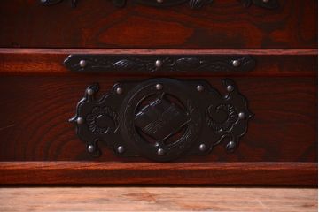 中古 伝統民芸家具 岩谷堂　戸棚付き2段重ね整理箪笥(定価約75万円)