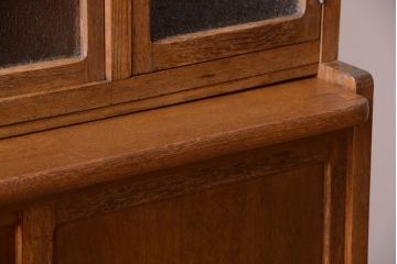 アンティーク家具　和製アンティーク　ダイヤガラス入り!作業台付き上品な古いカップボード(食器棚)