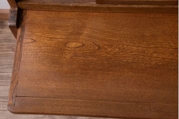 アンティーク家具　和製アンティーク　ダイヤガラス入り!作業台付き上品な古いカップボード(食器棚)