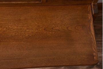 アンティーク家具　和製アンティーク　ダイヤガラス入り!作業台付き上品な古いカップボード(食器棚)