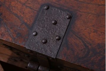 アンティーク雑貨　古民具・骨董　総欅!古い木のアンティーク銭箱