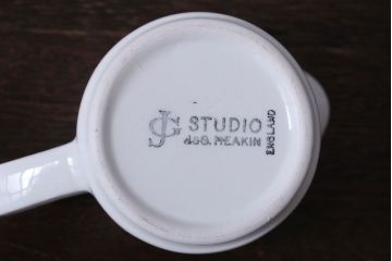 イギリスビンテージ　J&G　MEAKIN(ミーキン)　Palma(パルマ)シリーズ　ポット・シュガー・クリーマー3点セット(洋食器)