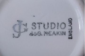 イギリスビンテージ　J&G　MEAKIN(ミーキン)　Palma(パルマ)シリーズ　ポット・シュガー・クリーマー3点セット(洋食器)