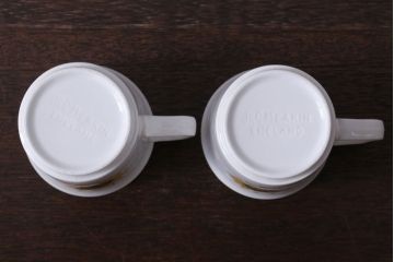 アンティーク雑貨　イギリスビンテージ　J&G　MEAKIN(ミーキン)　Palma(パルマ)シリーズ カップ&ソーサー2客セット(洋食器)