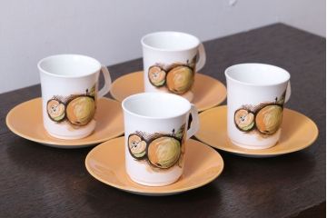 イギリスビンテージ　J&G　MEAKIN(ミーキン)　Eden(エデン)シリーズ　カップ&ソーサー4客セット(洋食器)