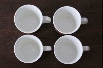 イギリスビンテージ　J&G　MEAKIN(ミーキン)　Eden(エデン)シリーズ　カップ&ソーサー4客セット(洋食器)