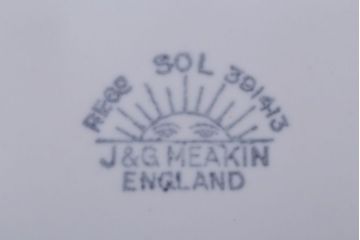 アンティーク雑貨　イギリスビンテージ　J&G　MEAKIN(ミーキン)　ROMANY(ロマニー)シリーズ　深皿3枚セット(1)(洋食器)