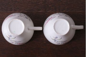 アンティーク雑貨　イギリスビンテージ　J&G　MEAKIN(ミーキン)　ROMANY(ロマニー)シリーズ カップ&ソーサー2客セット(洋食器)(1)