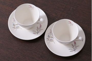 アンティーク雑貨　イギリスビンテージ　J&G　MEAKIN(ミーキン)　ROMANY(ロマニー)シリーズ カップ&ソーサー2客セット(洋食器)(2)