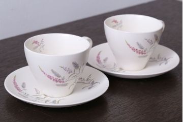 アンティーク雑貨　イギリスビンテージ　J&G　MEAKIN(ミーキン)　ROMANY(ロマニー)シリーズ カップ&ソーサー2客セット(洋食器)(2)