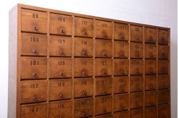 レトロ家具　昭和レトロ　大きなパタパタ収納棚(下駄箱・マス目棚・ロッカー)(2)