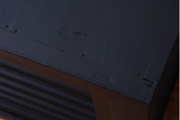 アンティーク家具　アンティーク　四尺　和モダン　艶消しブラック塗装!横桟引き戸の水屋箪笥ローボード(テレビボード)